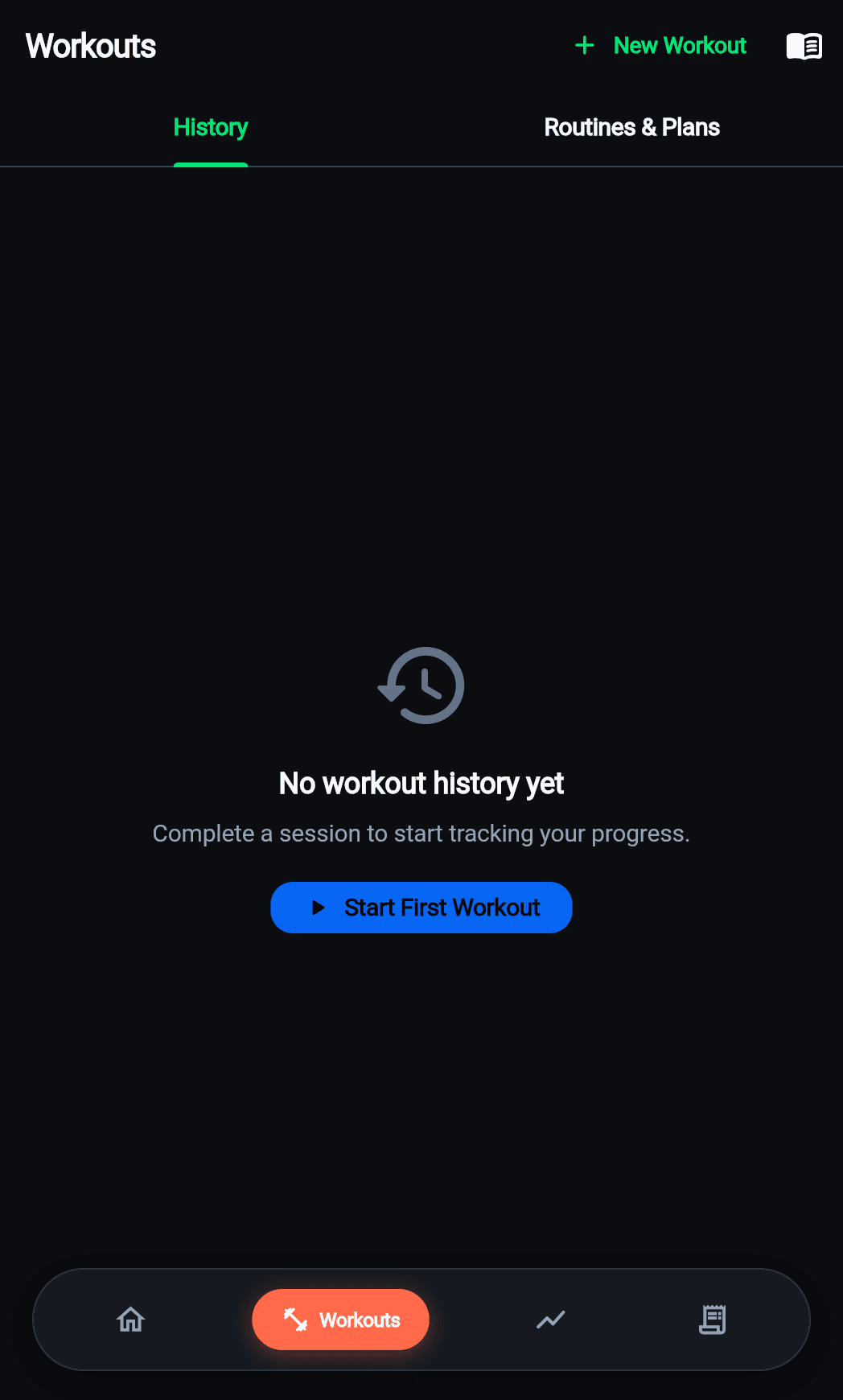 Fit Host Workout Logger Screen
